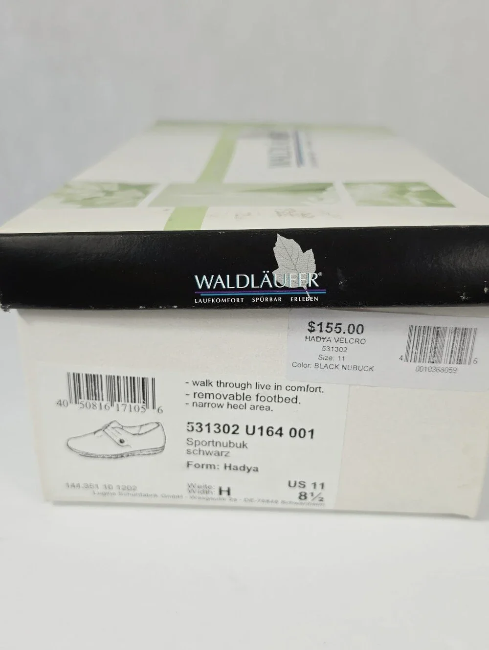 Waldläufer Hadya Black Nubuck Comfort Shoes